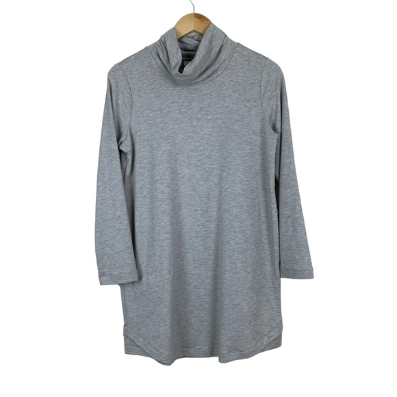 J. Jill Tops - J. Jill Womens Pure Jill Luxe Tencel Tunic Sz Sm Petite Grey Tan Cowl Neck